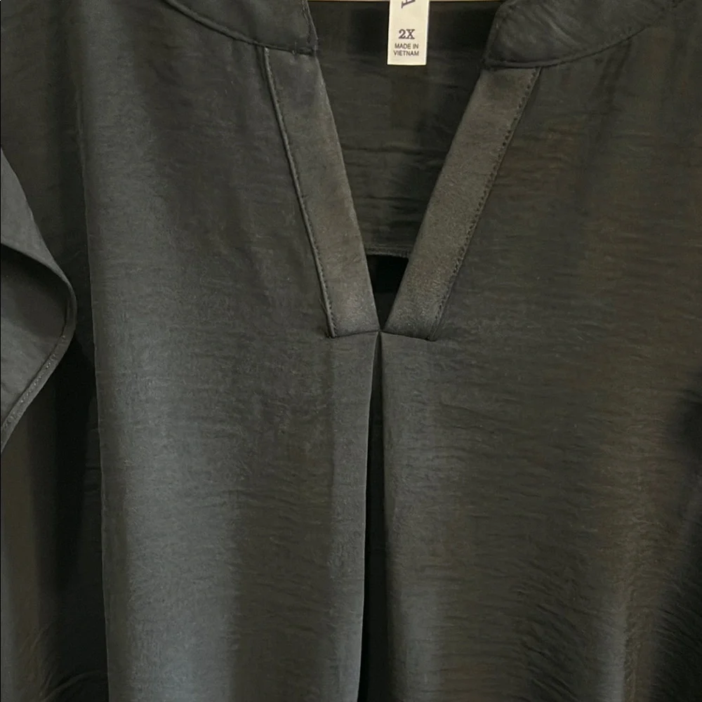 Zenana Elegant Black Ruffle Sleeve Top size 2X New - Picture 4 of 6